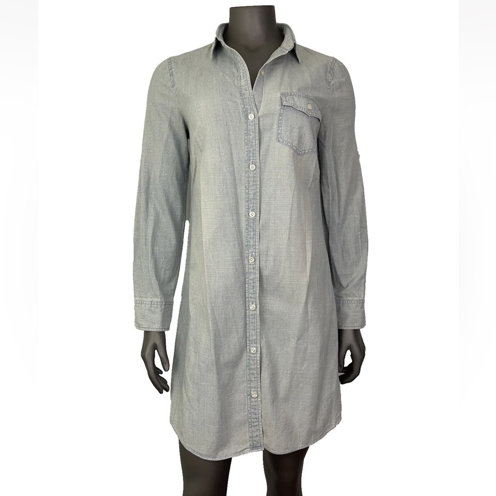 J. Crew Shirt Dress Women’s S Light Blue Cotton Denim Button Up